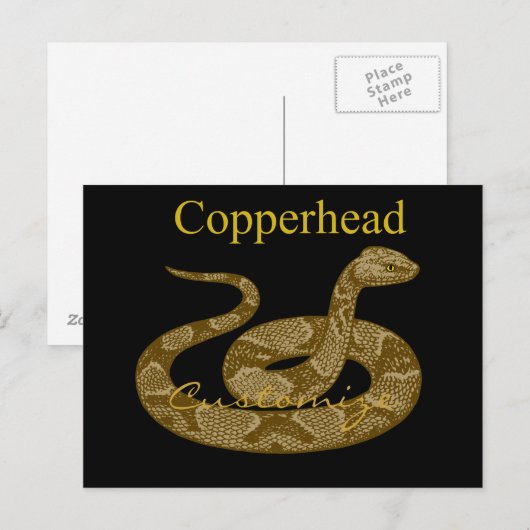 Coiled Copperhead Snake Thunder_Cove Briefkaart (Voorkant / Achterkant)