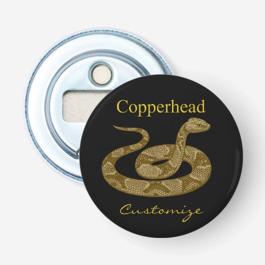 Coiled Copperhead Snake Thunder_Cove Button Flesopener (Voorkant)