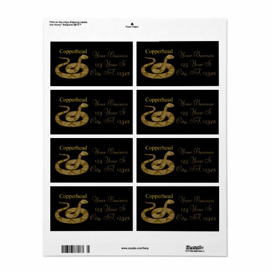 Coiled Copperhead Snake Thunder_Cove Etiket (Full Sheet)