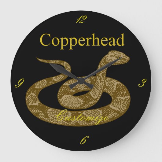 Coiled Copperhead Snake Thunder_Cove Grote Klok (Voorkant)
