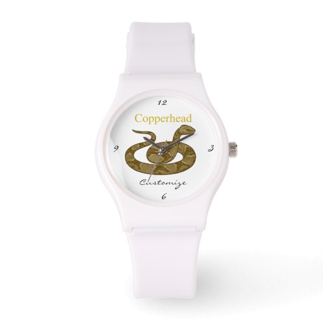 Coiled Copperhead Snake Thunder_Cove Horloge (Voorkant)