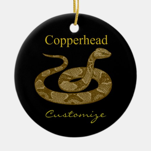 Coiled Copperhead Snake Thunder_Cove Keramisch Ornament (Voorkant)