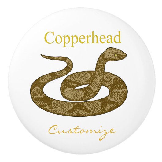 Coiled Copperhead Snake Thunder_Cove Keramische Knop (Voorkant)