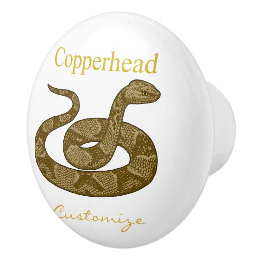 Coiled Copperhead Snake Thunder_Cove Keramische Knop (Rechts)