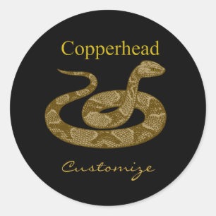 Coiled Copperhead Snake Thunder_Cove Ronde Sticker