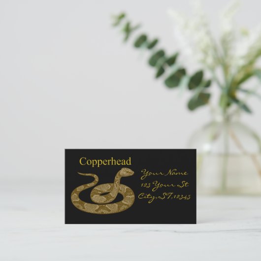 Coiled Copperhead Snake Thunder_Cove Visitekaartje (Staand voorkant)