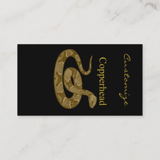 Coiled Copperhead Snake Thunder_Cove Visitekaartje (Achterkant)