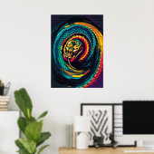 Coiled Serpent Spiral Art Poster (Thuiskantoor)