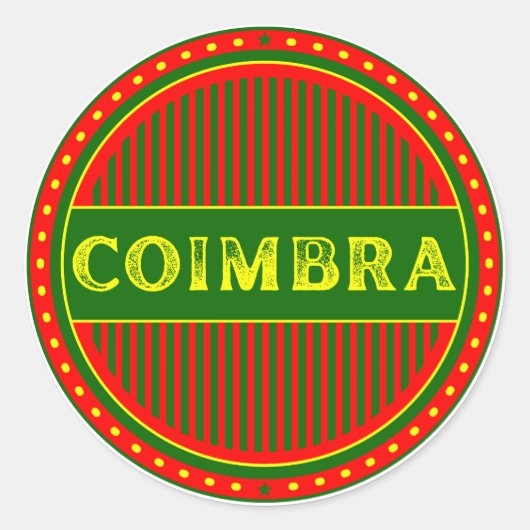 Coimbra City Pride Emblem – Portuguese Identity Ronde Sticker (Voorkant)