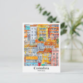 Coimbra Portugal Travel Waterverf Hand getekend Briefkaart (Staand voorkant)