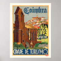 Coimbra Portugal Vintage Poster 1935