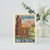 Coimbra Portugal Vintage Poster 1935 Briefkaart (Staand voorkant)