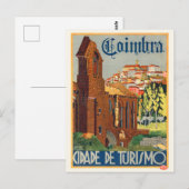 Coimbra Portugal Vintage Poster 1935 Briefkaart (Voorkant / Achterkant)