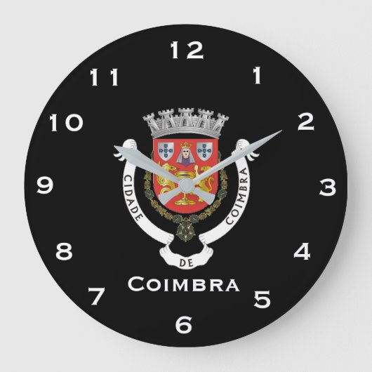 Coimbra Portugal Wall Clock Grote Klok (Voorkant)