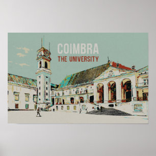 Coimbra, voormalig universitair voorbeeld, Portuga Poster