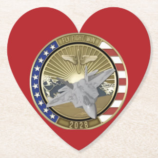 Coin 1 Heart Shaped Coasters Kartonnen Onderzetters