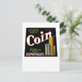 Coin California Asparagus Label Briefkaart (Staand voorkant)