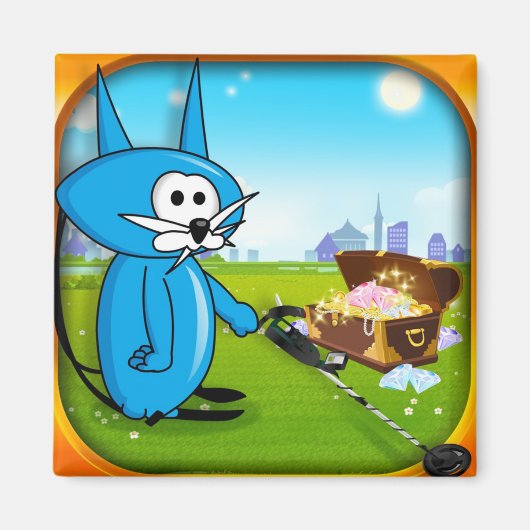 Coin Cat Riches Metaaldetector Magneet! Magneet (Voorkant)