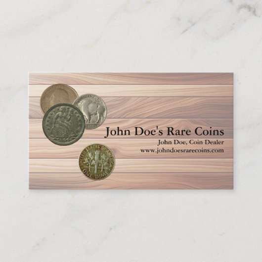 Coin Dealer Business Card Visitekaartje (Voorkant)