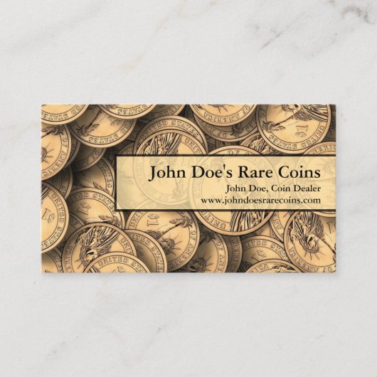 Coin Dealer Business Card Visitekaartje (Voorkant)