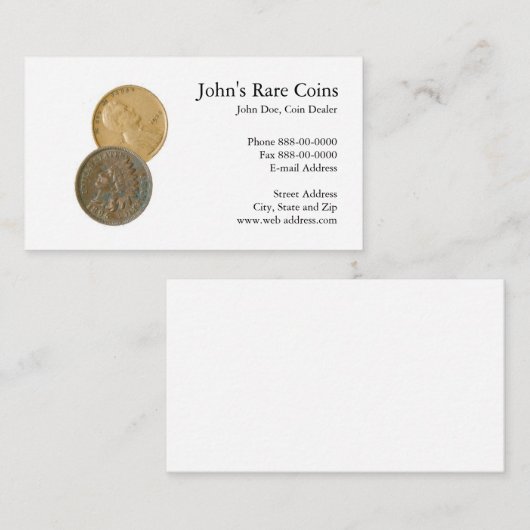 Coin Dealer Visitekaartje (Voorkant / Achterkant)