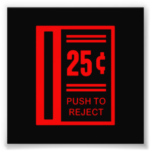 Coin invoegen om Arcade Video Game af te spelen Foto Afdruk