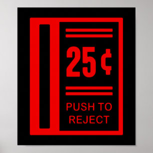 Coin invoegen om Arcade Video Game af te spelen Poster