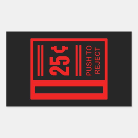 Coin invoegen om Arcade Video Game af te spelen Rechthoekige Sticker (Voorkant)