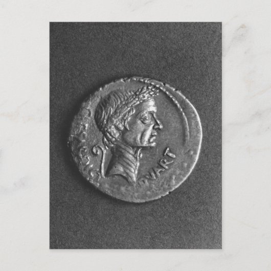 Coin met een portret van Julius Caesar Briefkaart (Voorkant)