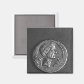 Coin met een portret van Julius Caesar Magneet (Voorkant / Achterkant)