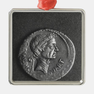 Coin met een portret van Julius Caesar Metalen Ornament