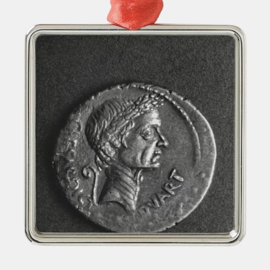 Coin met een portret van Julius Caesar Metalen Ornament (Voorkant)