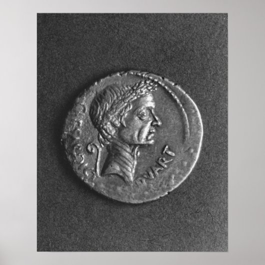 Coin met een portret van Julius Caesar Poster (Voorkant)