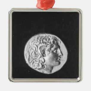 Coin met het hoofd van Alexander de Grote Metalen Ornament