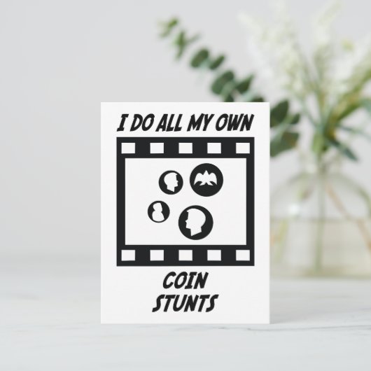 Coin Stunts Briefkaart (Staand voorkant)