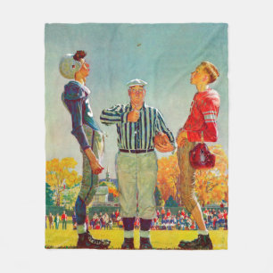 Coin Toss van Norman Rockwell Fleece Deken
