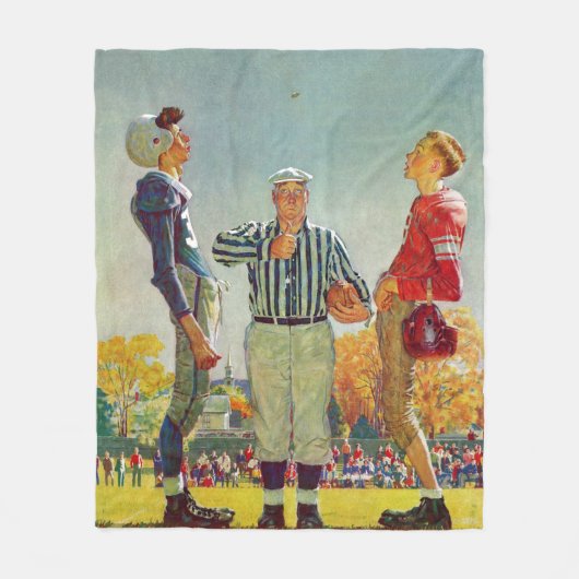 Coin Toss van Norman Rockwell Fleece Deken (Voorkant)
