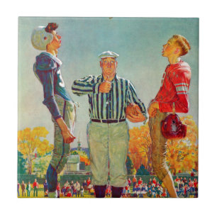 Coin Toss van Norman Rockwell Tegeltje