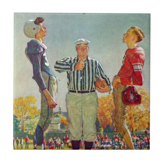 Coin Toss van Norman Rockwell Tegeltje (Voorkant)