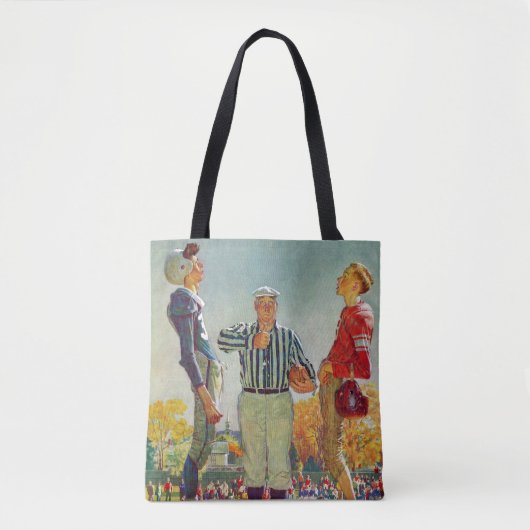 Coin Toss van Norman Rockwell Tote Bag (Voorkant)
