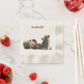 Coined Cocktail servet w / grizzly beer welpen (Insitu)