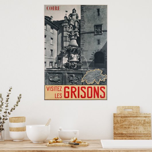 Coire, Visitez les Grisons, Travel Poster (Keuken)