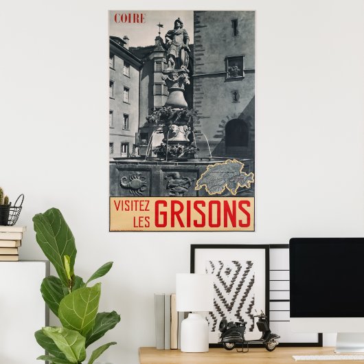 Coire, Visitez les Grisons, Travel Poster (Thuiskantoor)