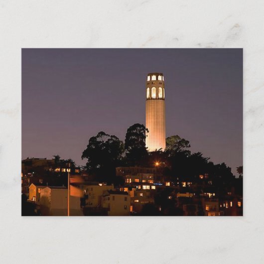 Coit Tower bij nacht Briefkaart (Voorkant)