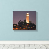 Coit Tower bij nacht Canvas Afdruk (Insitu (Houten vloer))