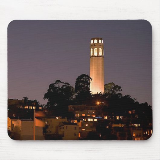 Coit Tower bij nacht Muismat (Voorkant)