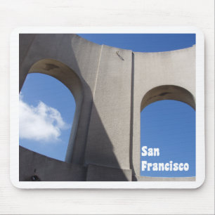 Coit Tower Closeup Schilderachtig Vista-ontwerp Muismat