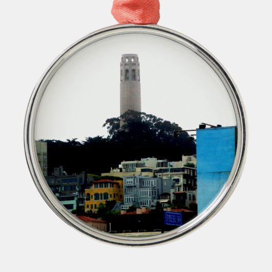 Coit Tower Metalen Ornament (Voorkant)