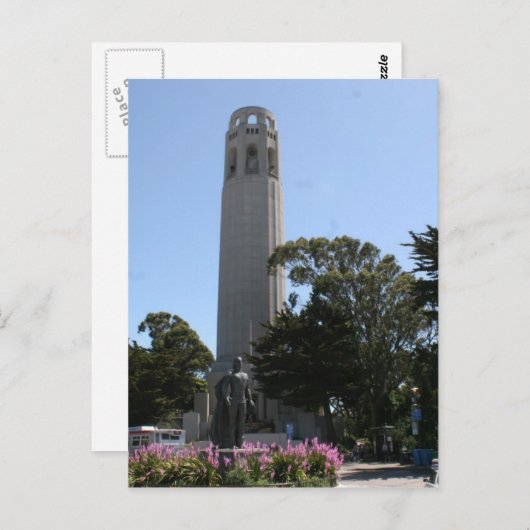 Coit Tower on Telegraph Hill in San Francisco Briefkaart (Voorkant / Achterkant)