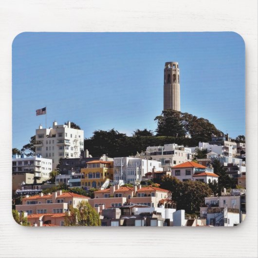 Coit Tower on Telegraph Hill in San Francisco Take Muismat (Voorkant)